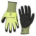 Legacy Flexzilla? Pro Cut Resistant Sandy Nitrile Dip Gloves, ANSI Level 5, Black/ZillaGreen?, L GC160PL